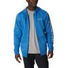 Columbia mens Trek Full Zip Hoodie(Bright Indigo Heather/Csc Sleeve Logo)