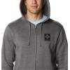 Columbia mens Trek Full Zip Hoodie(Grey-charcoal Heather)