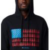 Columbia mens Trek Hoodie(Black/Treestriped Flag)