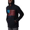 Columbia mens Trek Hoodie(Black/Treestriped Flag)