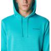 Columbia mens Trek Hoodie(Bright Aqua Heather/Csc Sleeve Logo)