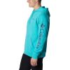 Columbia mens Trek Hoodie(Bright Aqua Heather/Csc Sleeve Logo)