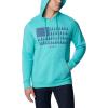 Columbia mens Trek Hoodie(Bright Aqua Heather/Treestriped Flag)