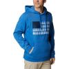 Columbia mens Trek Hoodie(Bright Indigo Heather/Treestriped Flag)