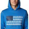 Columbia mens Trek Hoodie(Bright Indigo Heather/Treestriped Flag)
