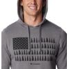 Columbia mens Trek Hoodie(City Grey Heather/Treestriped Flag)