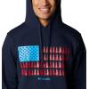 Columbia mens Trek Hoodie(Collegiate Navy/Treestriped Flag)
