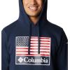 Columbia mens Trek Hoodie(Collegiate Navy/Us Flag Stamp)
