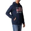 Columbia mens Trek Hoodie(Collegiate Navy/Us Flag Stamp)