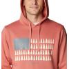 Columbia mens Trek Hoodie(Dark Coral/Treestriped Flag)