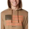 Columbia mens Trek Hoodie(Delta Heather/Treestriped Flag)