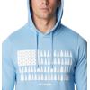 Columbia mens Trek Hoodie(Jet Stream/Treestriped Flag)