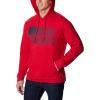 Columbia mens Trek Hoodie(Mountain Red/Treestriped Flag)