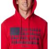 Columbia mens Trek Hoodie(Mountain Red/Treestriped Flag)