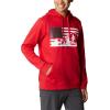 Columbia mens Trek Hoodie(Mountain Red/Us Hood Flag)