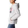 Columbia mens Trek Hoodie(Nimbus Grey/Us Flag Stamp)