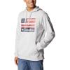 Columbia mens Trek Hoodie(Nimbus Grey/Us Flag Stamp)