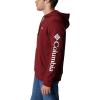 Columbia mens Trek Hoodie(Red Jasper/Csc Sleeve Logo)