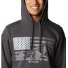Columbia mens Trek Hoodie(Shark/Us Hood Flag)