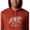 Columbia mens Trek Hoodie(Warp Red  Bearly Checkered Peaks Graphic)
