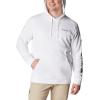 Columbia mens Trek Hoodie(White/Csc Sleeve Logo)
