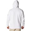 Columbia mens Trek Hoodie(White/Csc Sleeve Logo)