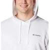 Columbia mens Trek Hoodie(White/Csc Sleeve Logo)