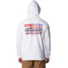 Columbia mens Trek Hoodie(White/Patriotic Shoreline Graphic)