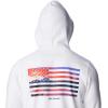 Columbia mens Trek Hoodie(White/Patriotic Shoreline Graphic)