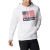 Columbia mens Trek Hoodie(White/Us Flag Stamp)