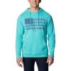 Columbia mens Trek Hoodie(Bright Aqua Heather/Treestriped Flag)