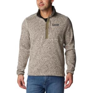 Columbia mens Sweater Weather Half Zip(Dark Stone Heather/Stone Green)