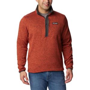 Columbia mens Sweater Weather Half Zip(Warp Red Heather/Shark)