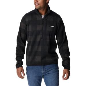Columbia mens Sweater Weather II Printed Half Zip(Black Buffalo Check Print)