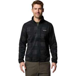 Columbia mens Sweater Weather II Printed Half Zip(Black Buffalo/Check Print/Shark Black)