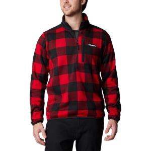 Columbia mens Sweater Weather II Printed Half Zip(Mountain Red/Check Print/Mountain Red Black)