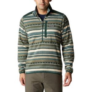 Columbia mens Sweater Weather II Printed Half Zip(Spruce Apres Stripe)