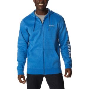 Columbia mens Trek Full Zip Hoodie(Bright Indigo Heather/Csc Sleeve Logo)