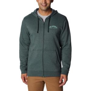 Columbia mens Trek Full Zip Hoodie(Spruce Heather/Arched Brand Logo)