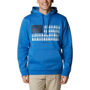 Columbia mens Trek Hoodie(Bright Indigo Heather/Treestriped Flag)