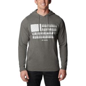 Columbia mens Trek Hoodie(Charcoal Heather  Treeline Flag Graphic)