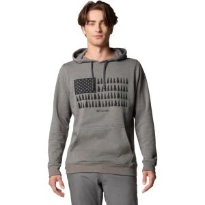 Columbia mens Trek Hoodie(Charcoal Heather/Treestriped Flag)