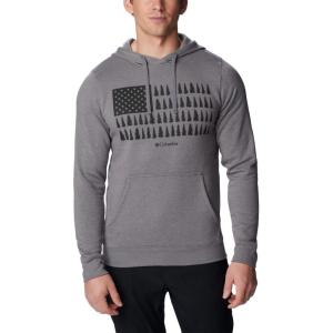 Columbia mens Trek Hoodie(City Grey Heather/Treestriped Flag)