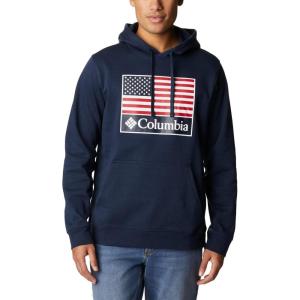 Columbia mens Trek Hoodie(Collegiate Navy/Us Flag Stamp)