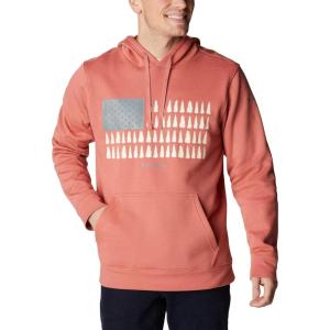 Columbia mens Trek Hoodie(Dark Coral/Treestriped Flag)