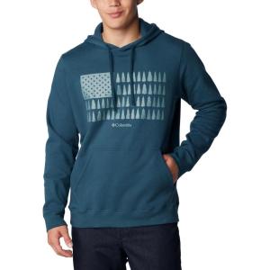 Columbia mens Trek Hoodie(Night Wave  Treeline Flag Graphic)