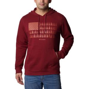 Columbia mens Trek Hoodie(Red Jasper  Treeline Flag Graphic)