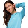Columbia Womens PFG Tidal Tee II Long Sleeve Sun Protection Shirt, Vintage Blue/White Logo, XX-Large