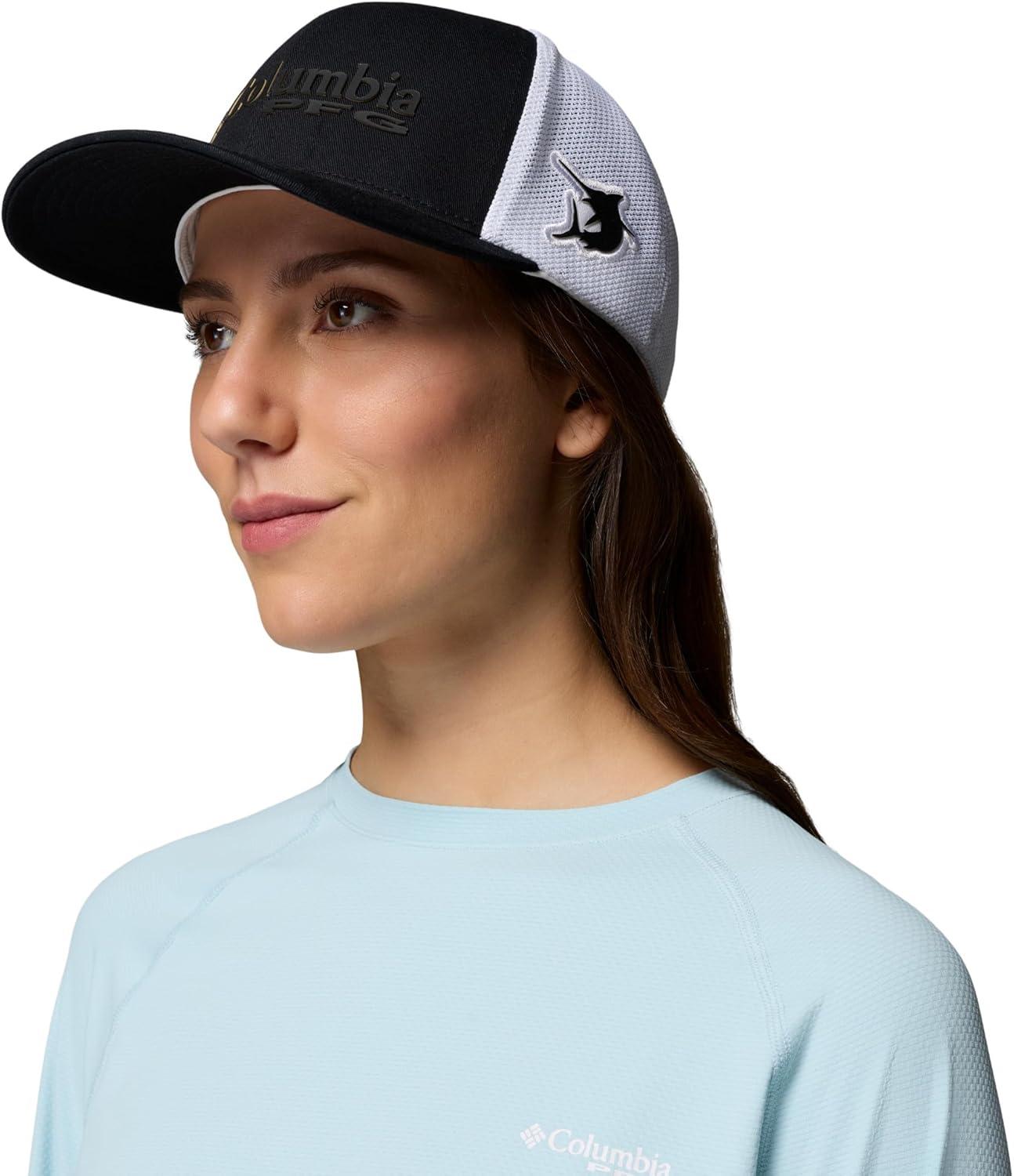 imageColumbia Unisex PFG Mesh 3D Stretch Snap BackBlackMulti Colored Weld