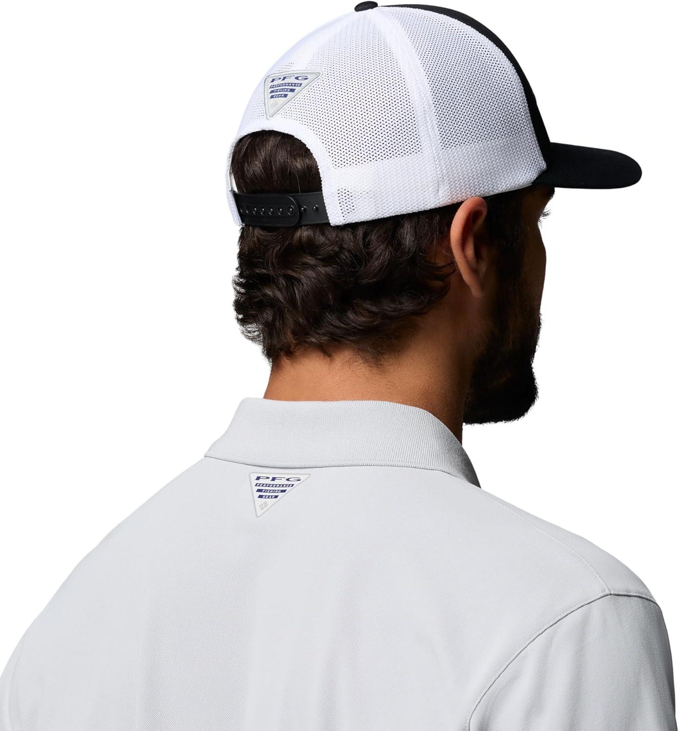 imageColumbia Unisex PFG Mesh 3D Stretch Snap BackBlackMulti Colored Weld